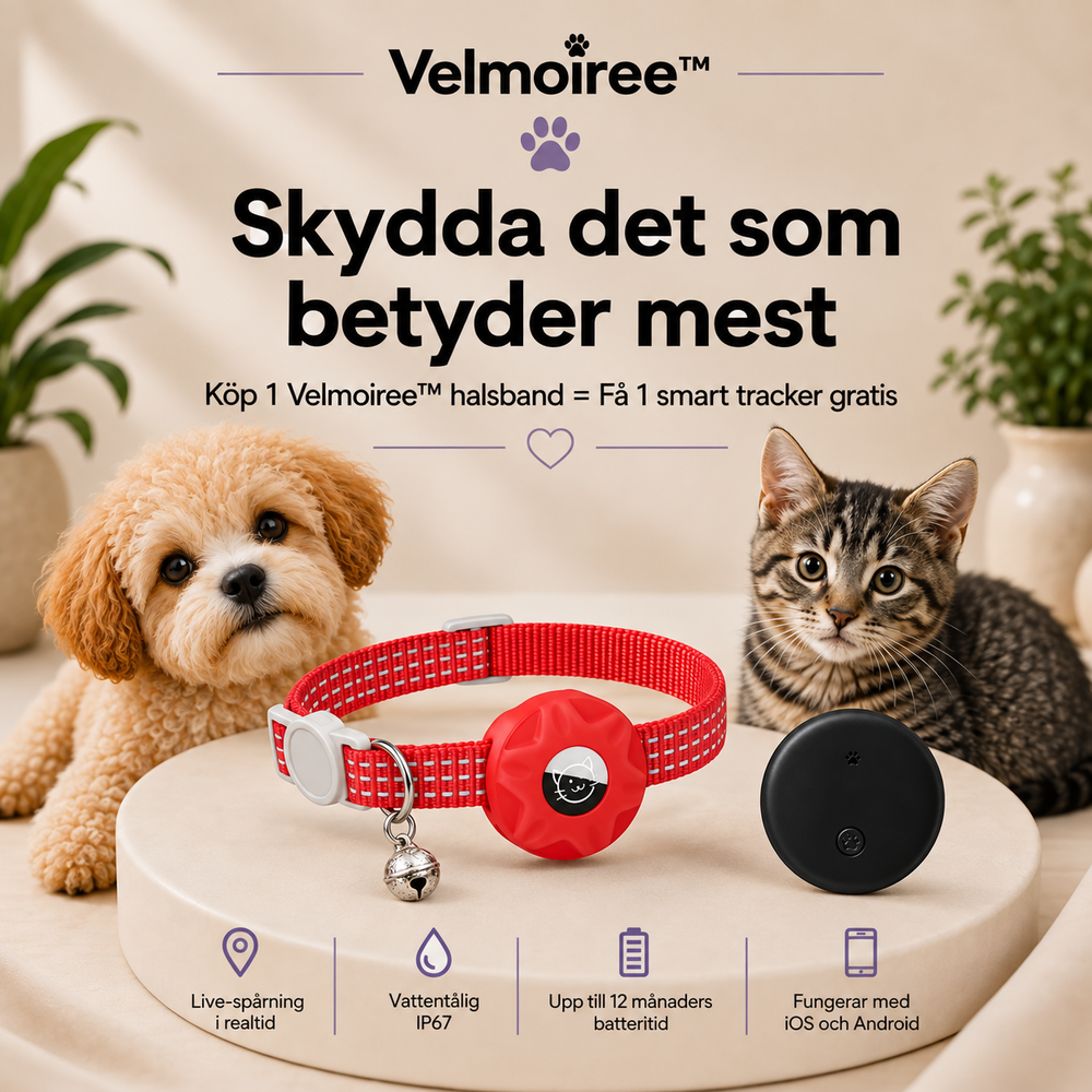 Smart halsband för katter – Velmoiree™ Röd