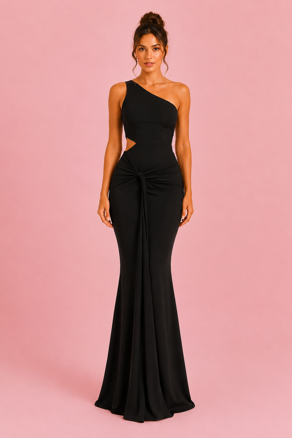 One-Shoulder Backless Maxi Dress