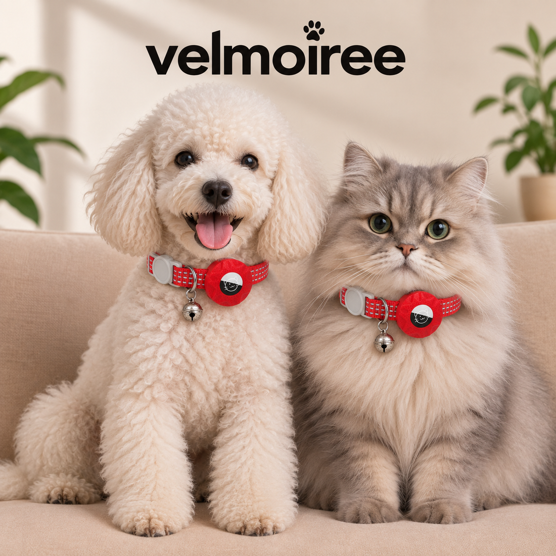Smart halsband för katter – Velmoiree™ Röd