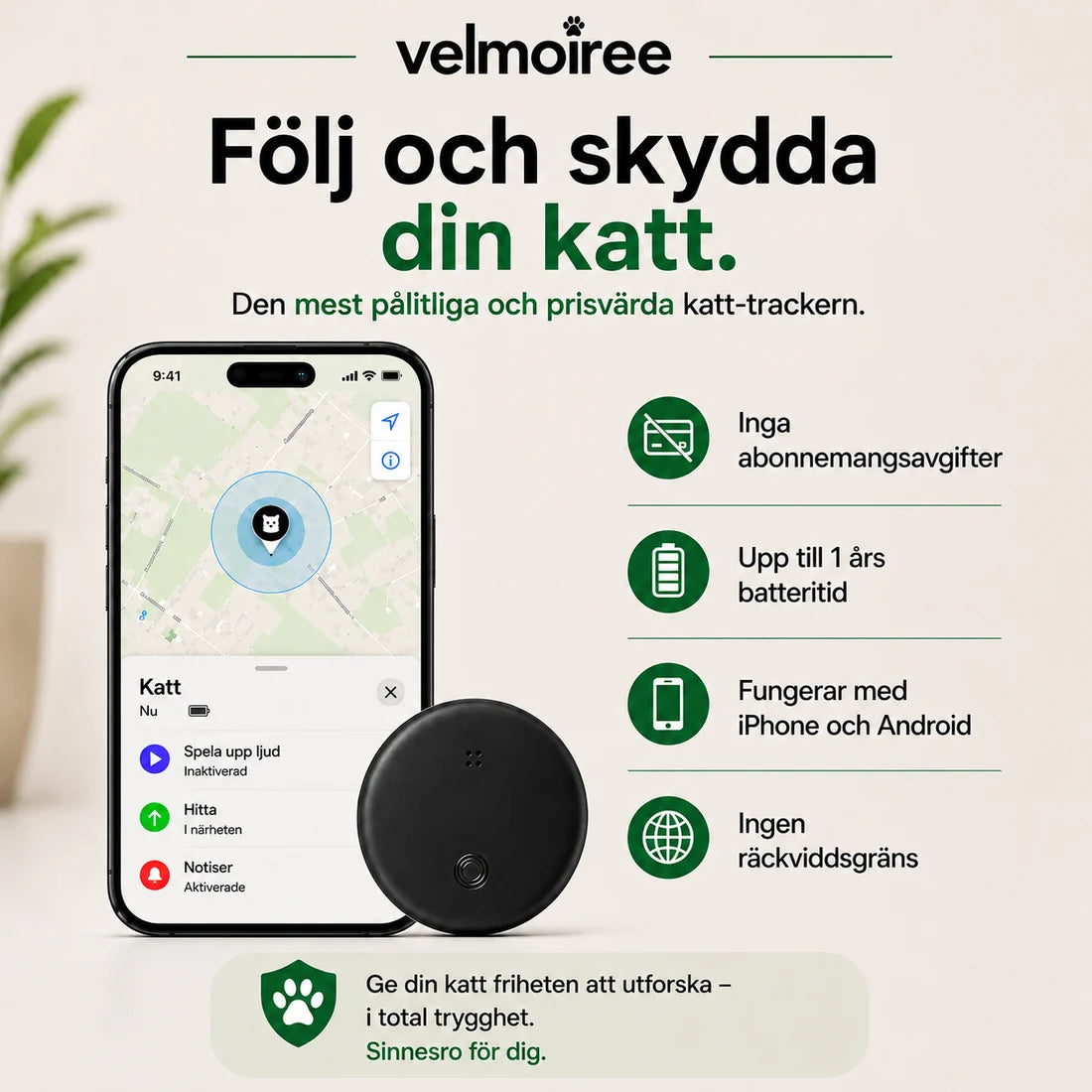 Smart halsband för katter – Velmoiree™ Röd