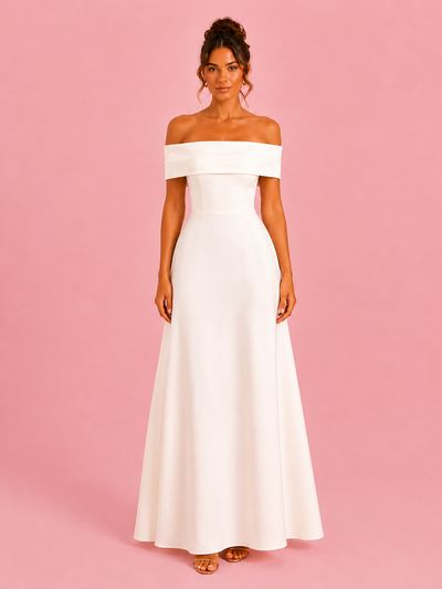 Off-Shoulder A-Line Maxi Dress